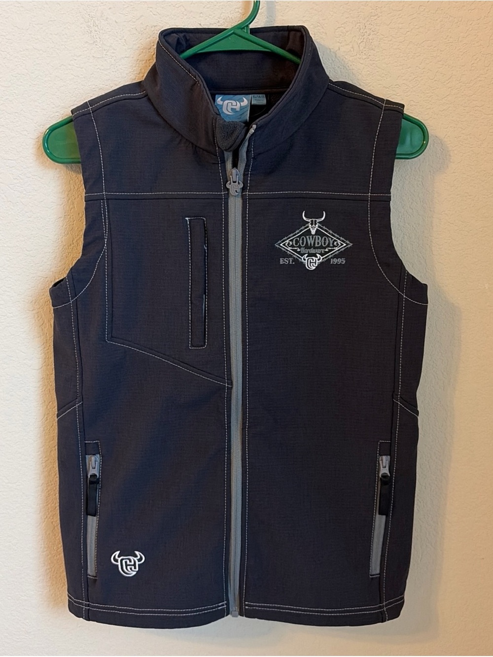 Cowboy Hardware Kids XL 14-16 Gray Western Rodeo Vest